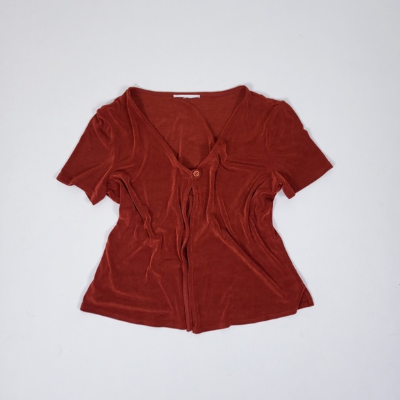 Vintage Rust Button-Front Top - Picture 9 of 10